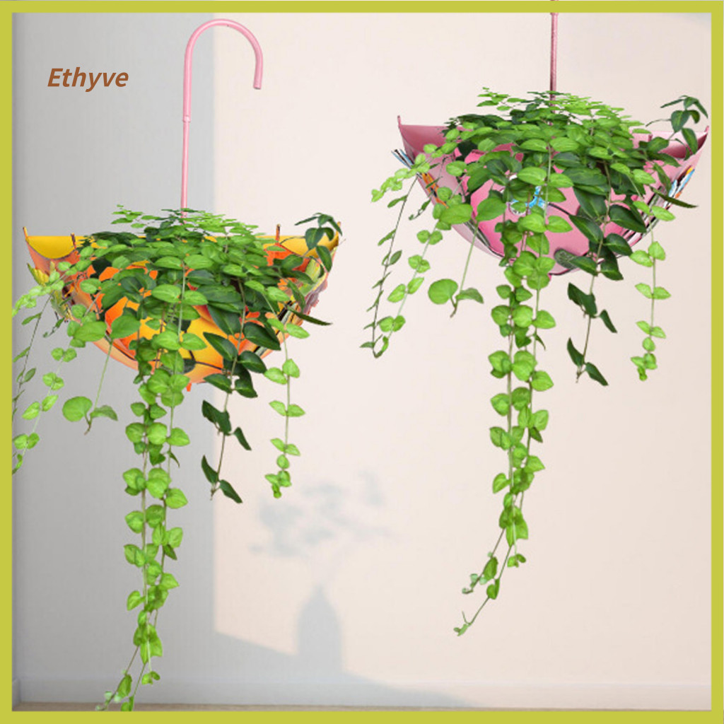 Removable Plant Hooks Iron Holder Metal Umbrella Hanging Planter – Decorative Umbrella-shaped Wall Mounted Flower Pot