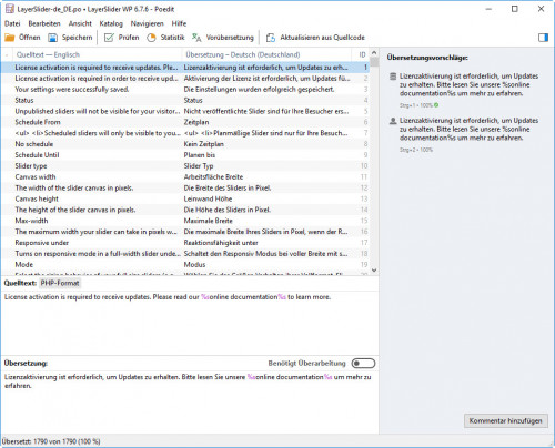 WP-Premium Theme - AVADA - Sprachdateien Paket 2 de_DE