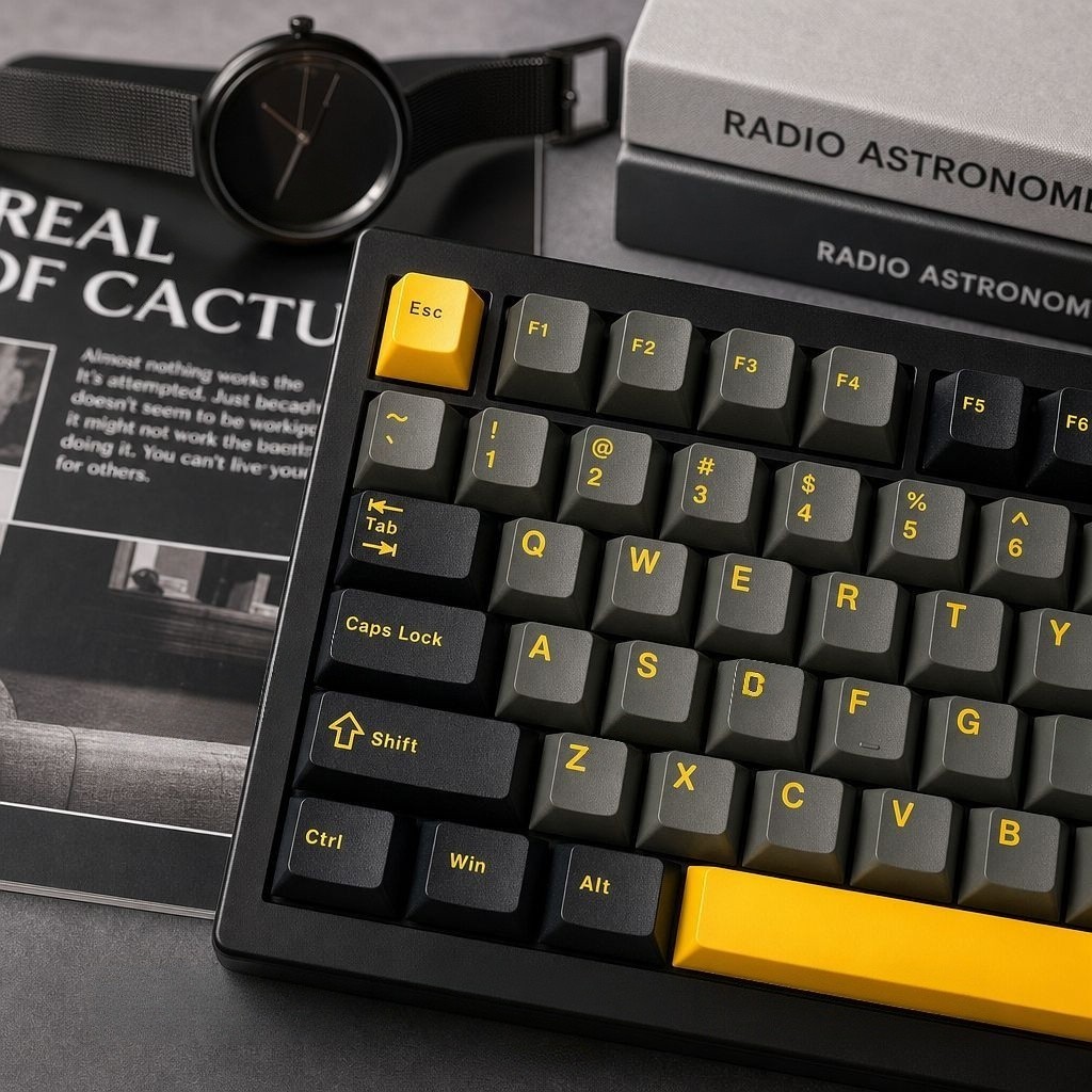 128 Teclas Lua Noite Cinza Personalizado Retro Duplo Tiro PBT Keycaps Conjunto Perfil Cereja Para Teclado Mecânico