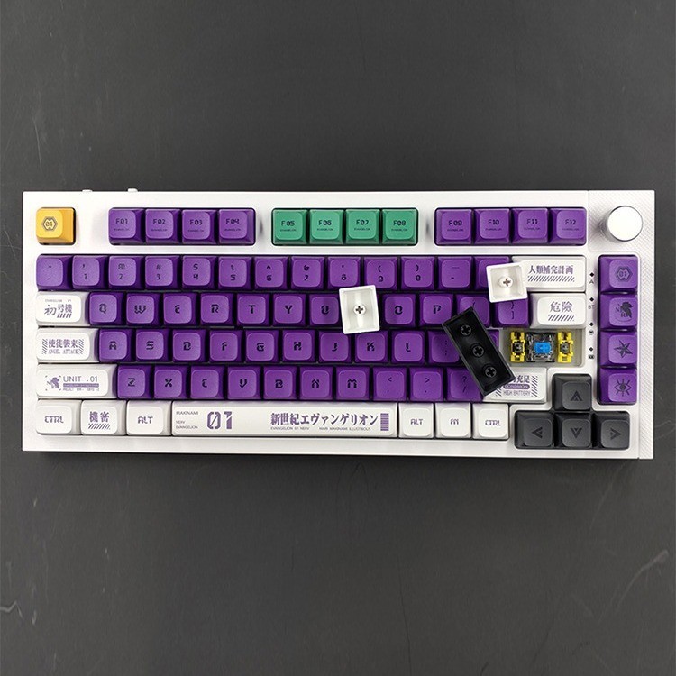 EVA-01 Keycap-02 XDA Perfil 128 Chaves PBT Sublimação De Tinta De Cinco Lados Teclado Mecânico Evangelion Cool Personalizado Conjunto De Criativas