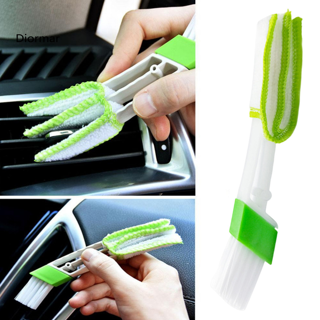 Dusting Brush for Blinds Car Vent Cleaning Dual-head Soft Bristles Dashboard Dust Removal Tool Reusable Auto Detailing A