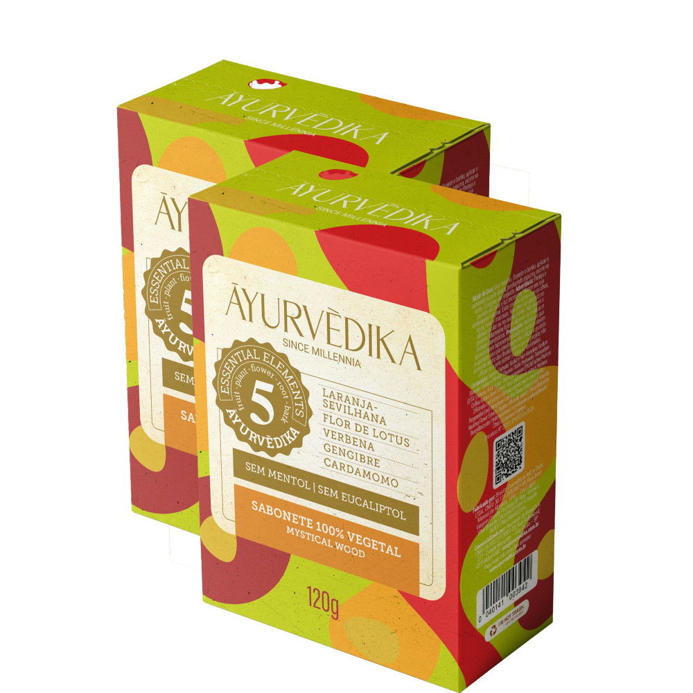 Kit2 SABONETE AYURVÉDICO 100% NATURAL MYSTICAL WOOD 120g - ĀYURVÈDIKA