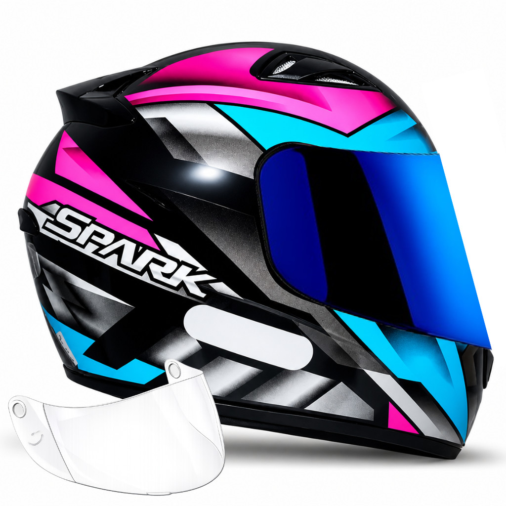 Capacete Ebf Spark Oroc Rosa + Viseira Iridium