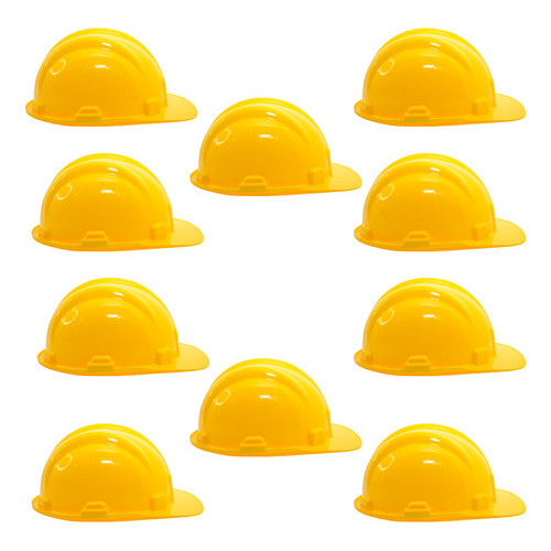 Kit 10 Capacete Proteção C/ Carneira Cores Construção Obra