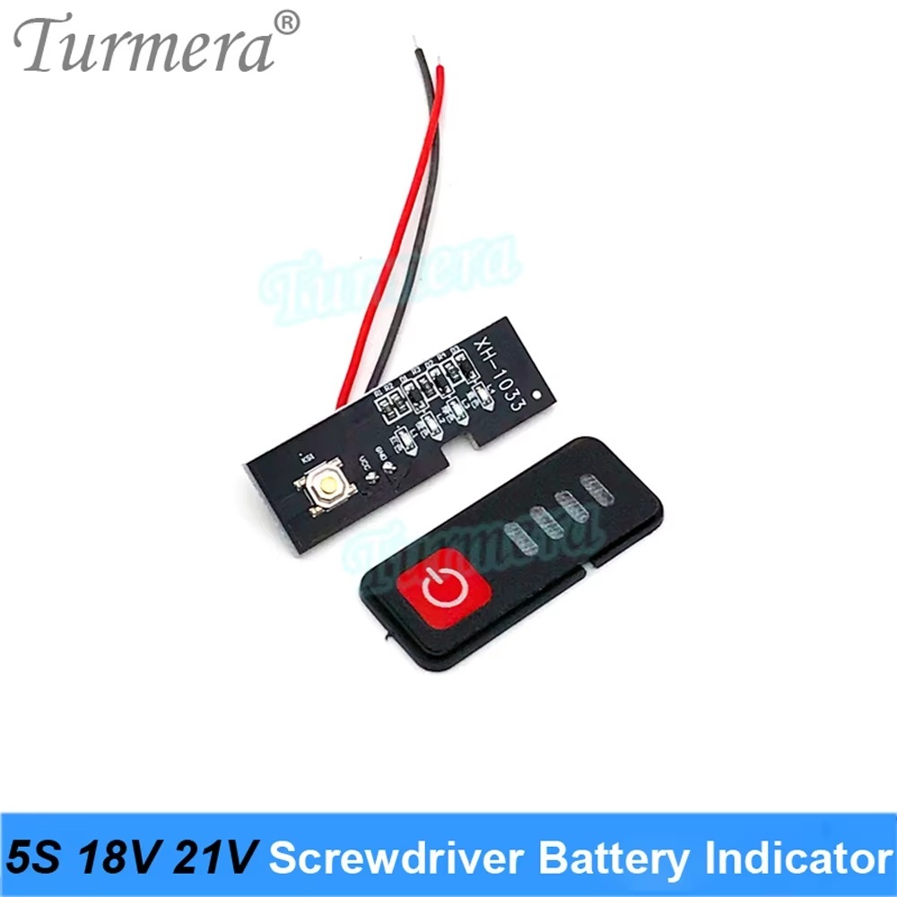 Turmera 5S 18V 21V Screwdriver Battery Capacity Indicator LED Displayer for Electric Drill 5S1P 5S2P 18650 Lithium Batte