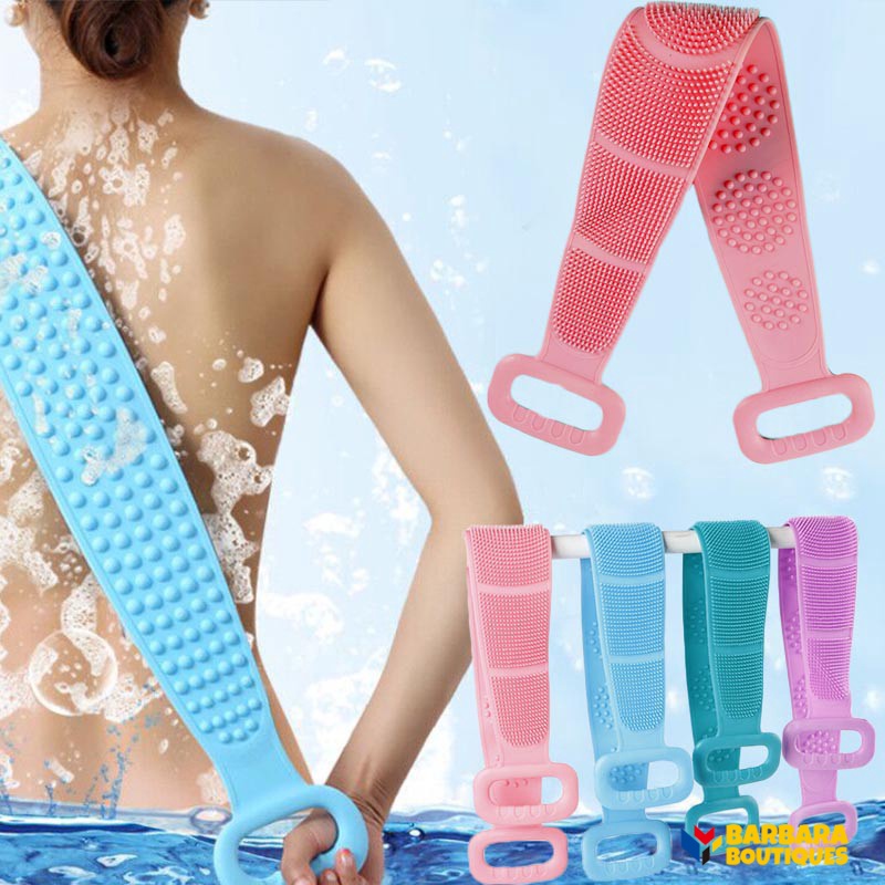 Silicone Toalha De Banho Esfregar Tira De Silicone Massagem Volta Bolhas De Banho Fita Longa De Volta Esfoliante Sided