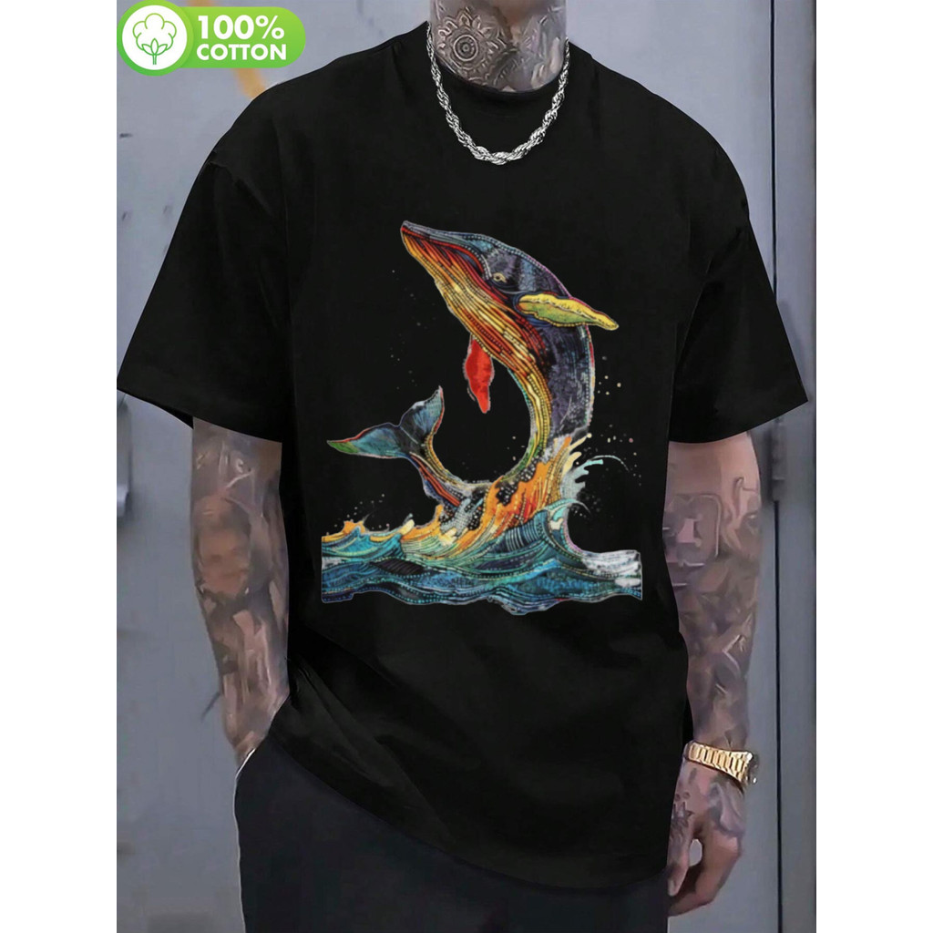Camiseta Masculina Baleia Colorida 
