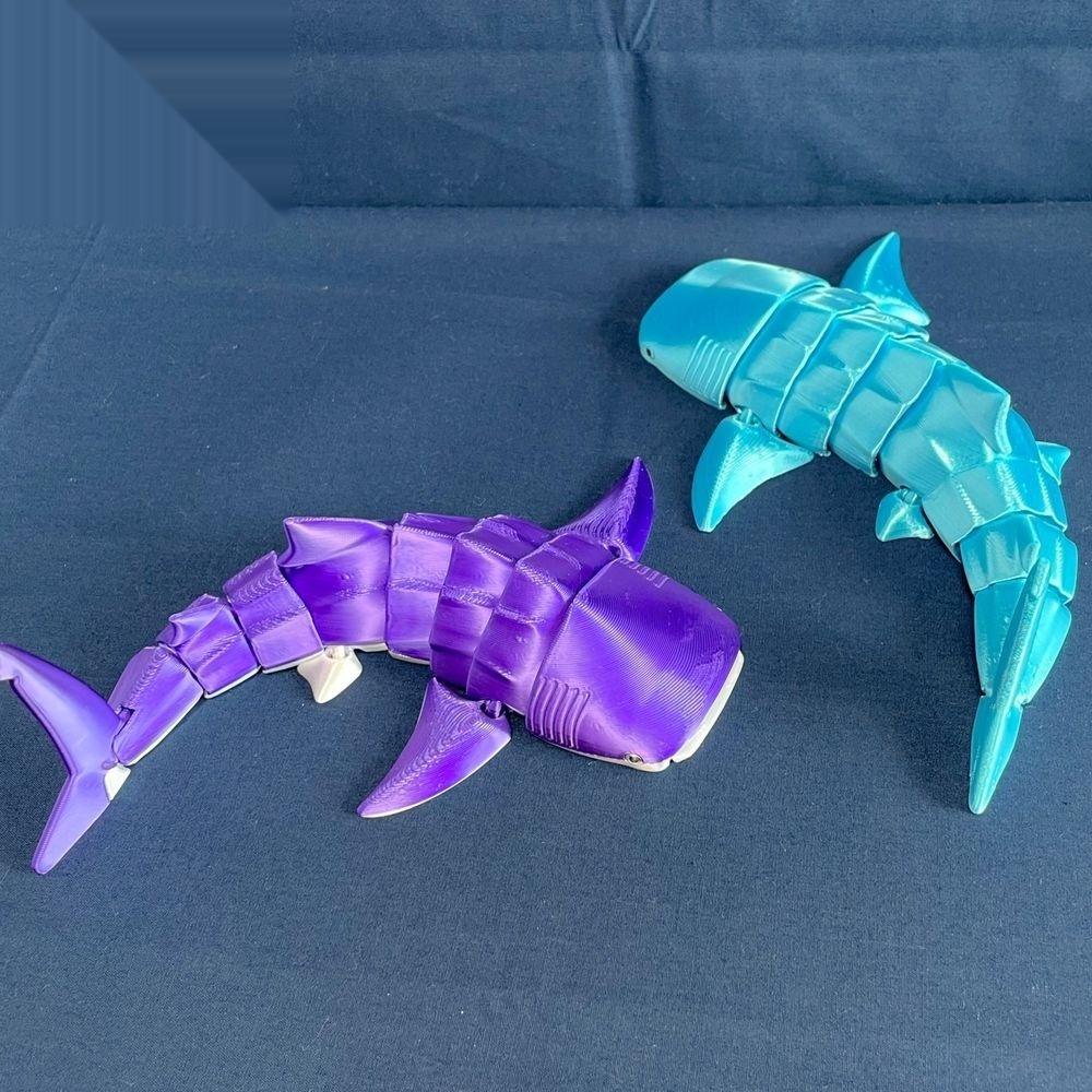 Brinquedo Articulado Flexi Whale Shark 3D Impresso Fidget , Decoração De Casa De Mesa De Peixe Oceano Gigante