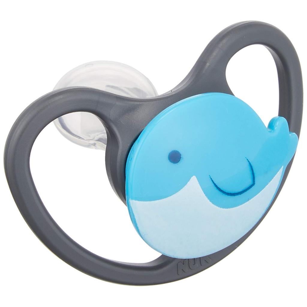 Nuk Pacifier with Hygienic Sterilization Case - Whale Design for Newborns (0-6 Months) - Gentle on Sensitive Skin, Breat