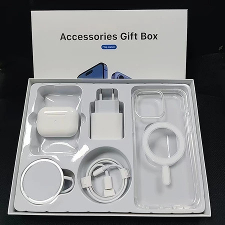 Kit Para iPhone 5 Em 1 Fone De Ouvido Bluetooth Sem Fio/Carregador De Indução/Cabo De Dados De Carregamento/Fones Airpod
