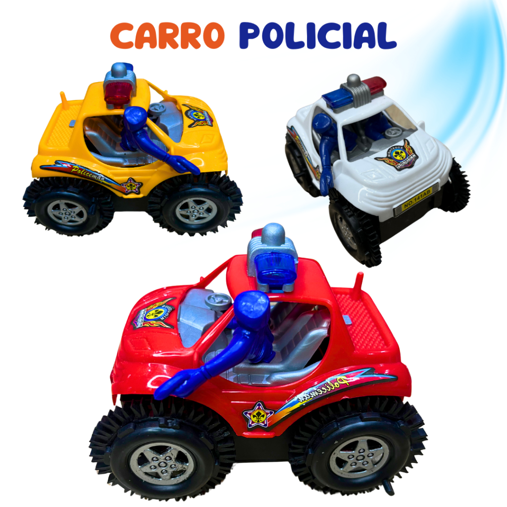 Carrinho da Polícia Maluco Automático Giro 360º Rotating Stunt Off Road Brinquedo Infantil