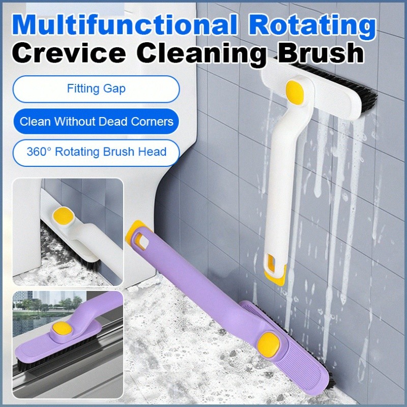 【Rotates 360° For Narrow Spaces】Multi-Angle Gap Brush With Removable Head Rotating Cleaning