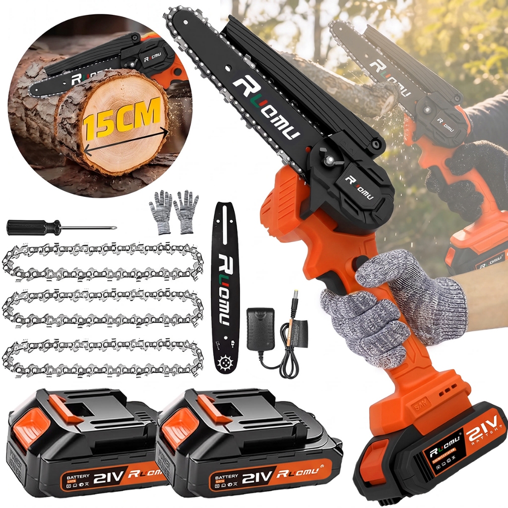 Brushless Mini Chainsaw Battery Operated 6 Inches Rechargeable 21V