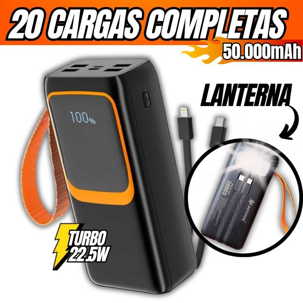 Power Bank Turbo 50000 mah 30000 mAh Super Rápido 22.5W 20000mah Tipo C e 10000 mah
