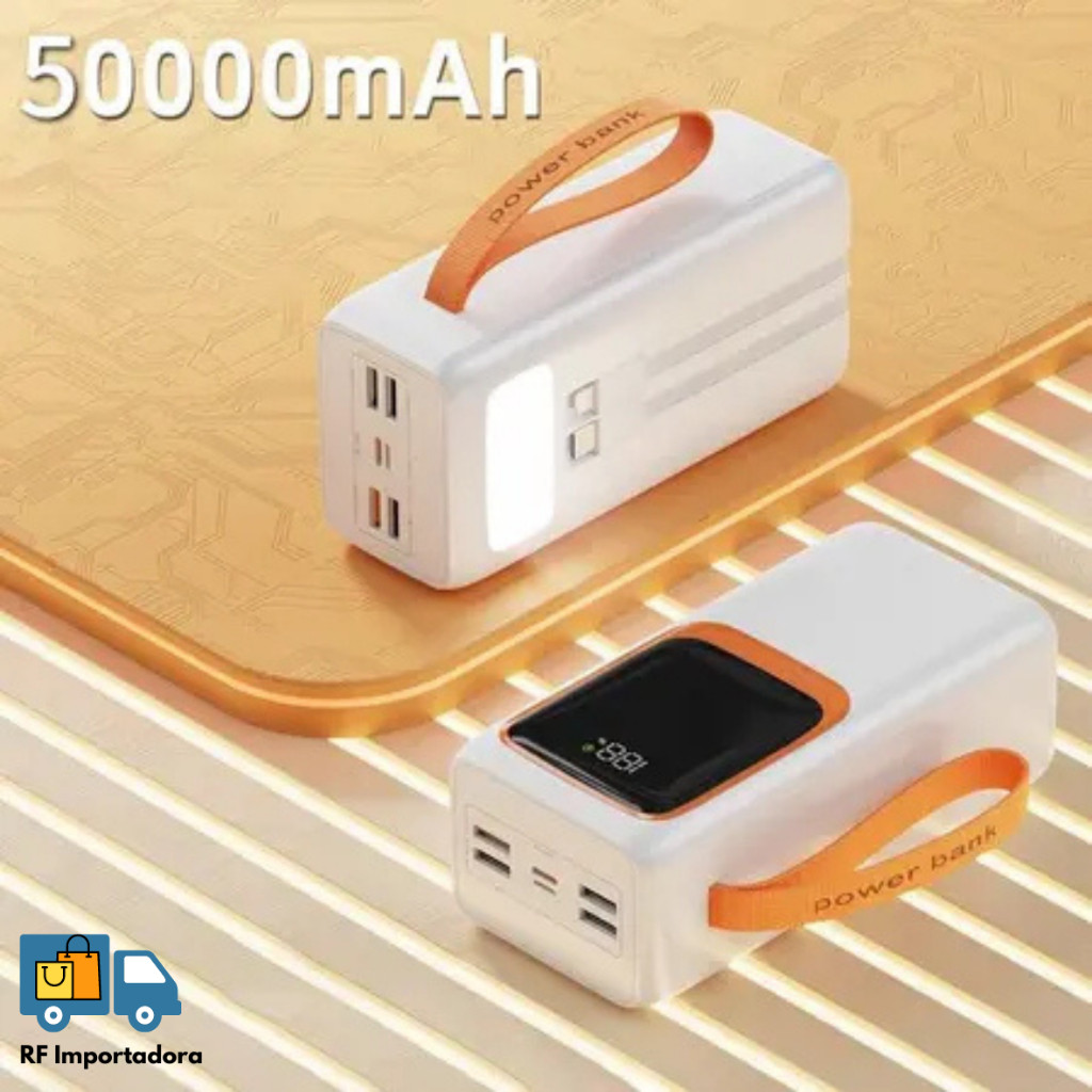 Carregador Portátil Power Bank Turbo 50000mah Tipo C/Lightning