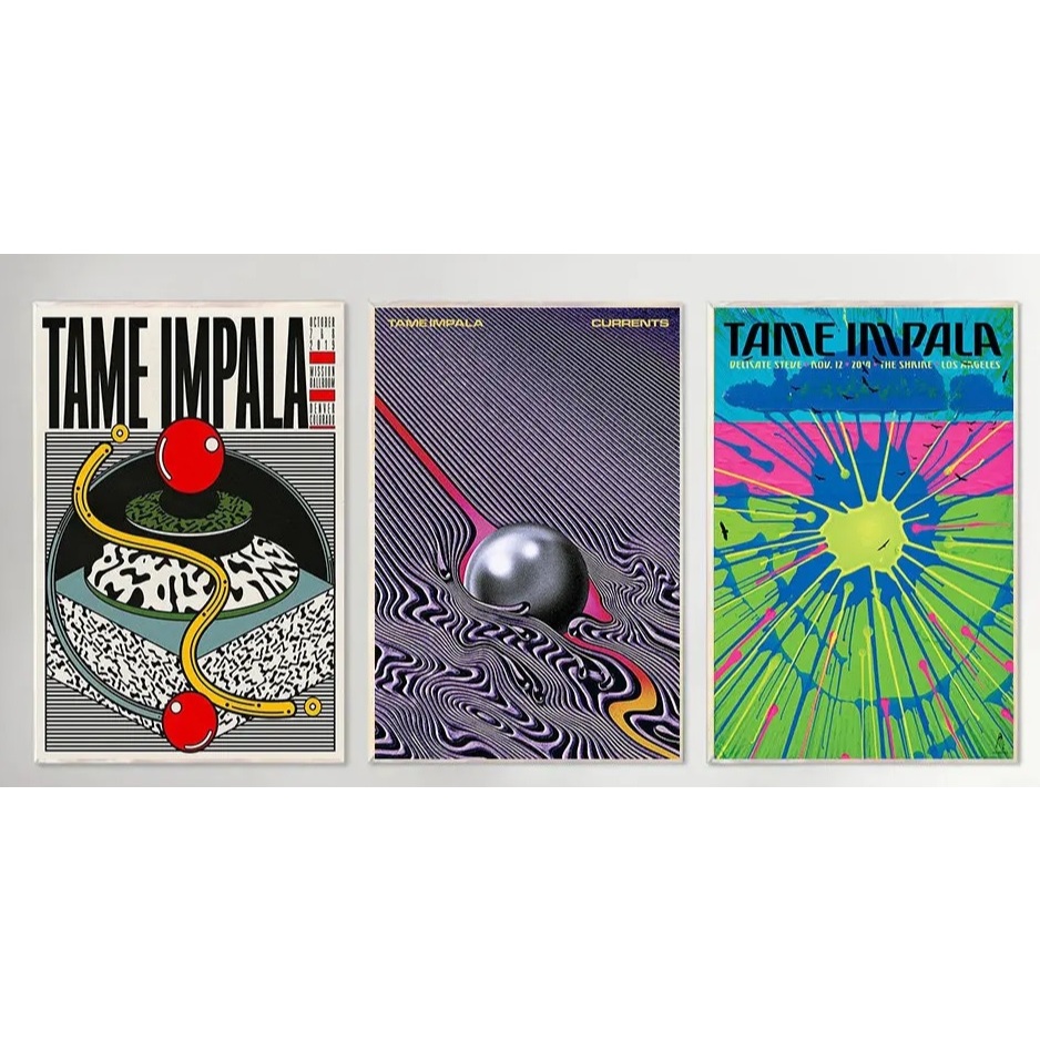 Quadro decorativo Banda Tame Impala Psychedelic Rock Correntes Música Álbum Poster 40x60 cada