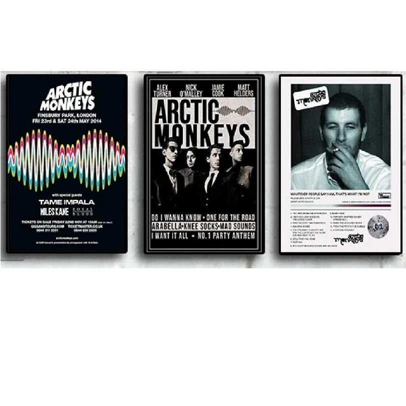 Quadros decorativos Music, Arctic Monkeys Cartaz, Rapper Estético (3 peças)