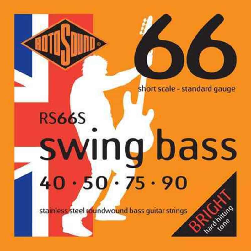 Encordoamento para Baixo de 4 cordas ROTOSOUND Swing Bass RS66S 40-90 Aço Inoxidável - Escala CURTA