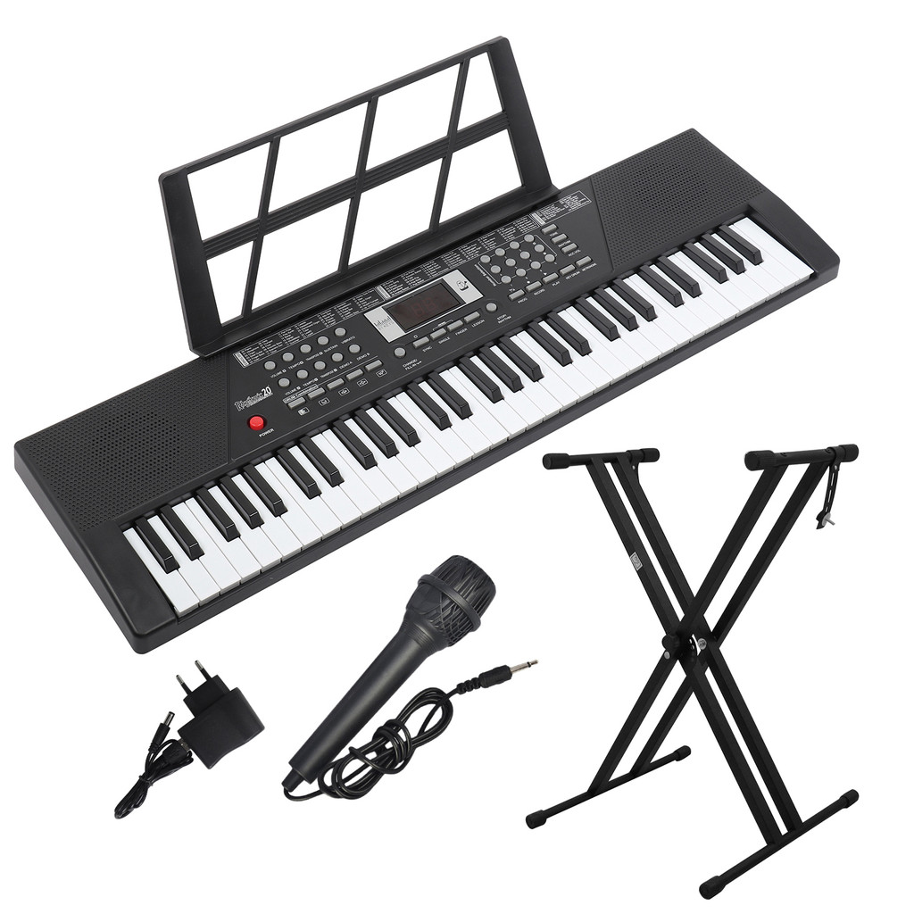 Kit Teclado Portátil Rhythmic 20 61 Teclas com Suporte em X
