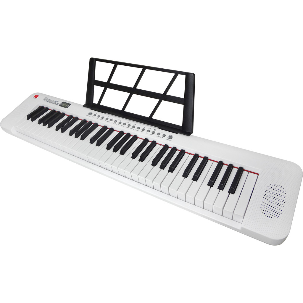 Teclado Musical Portátil 61 Teclas Rhythmic 50WH Branco