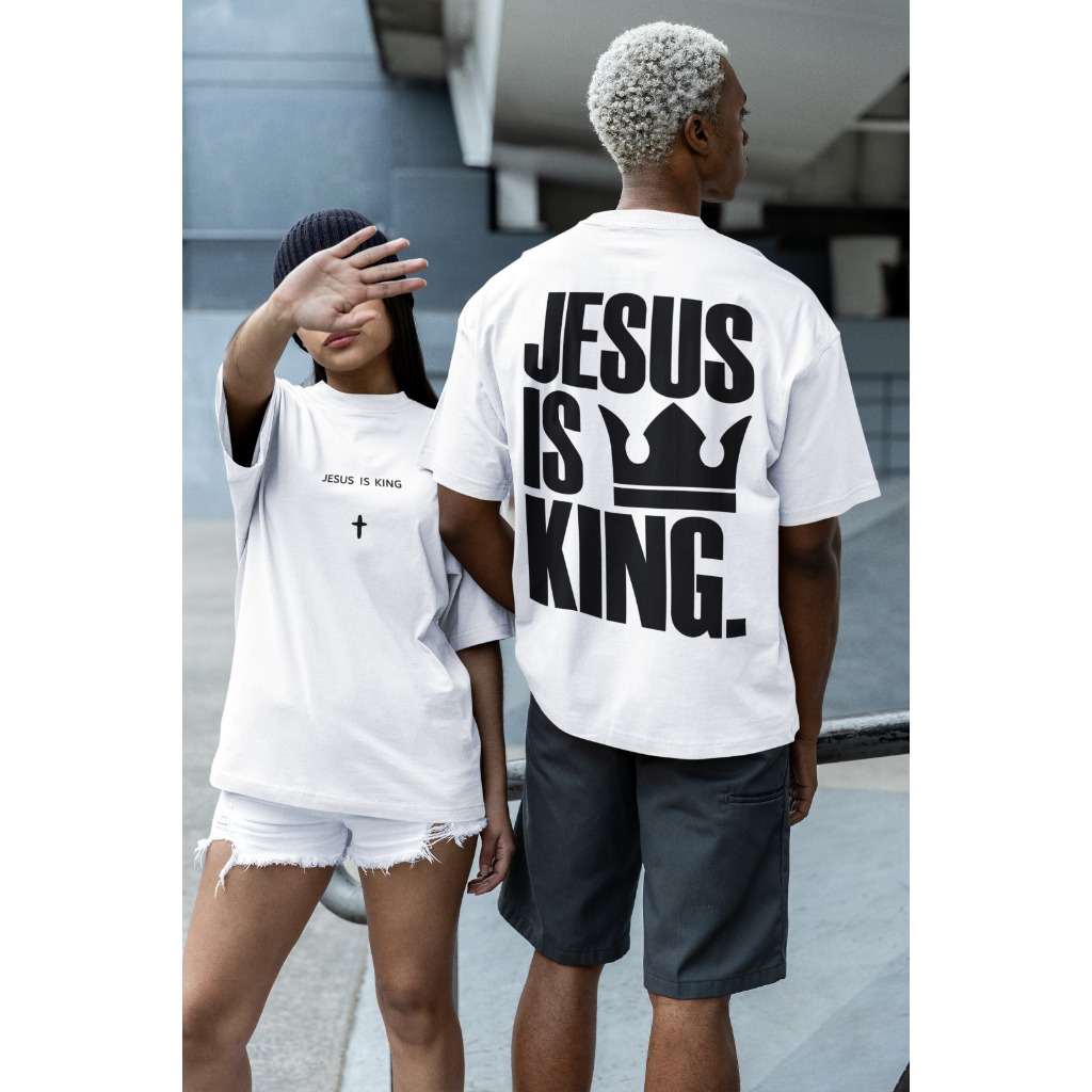 Camiseta Jesus King 100% Algodão Camisa Mode Gospel Fé Religiosa