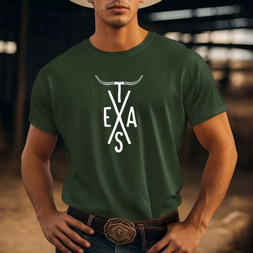 Camiseta Masculina Texas Coutry Mode Agro Boiadeiro Bruto Rodeio Cowboy Festa de Peão 100% Algodão