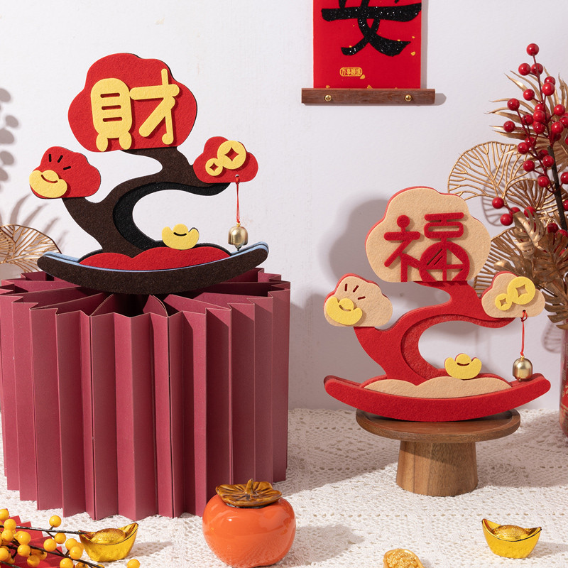 Decoração de Ano Novo Fuzi Ano do Cavalo Decoração Criativa de Mesa 2026 Novo Estilo Loja Festival da Primavera Atmosfer