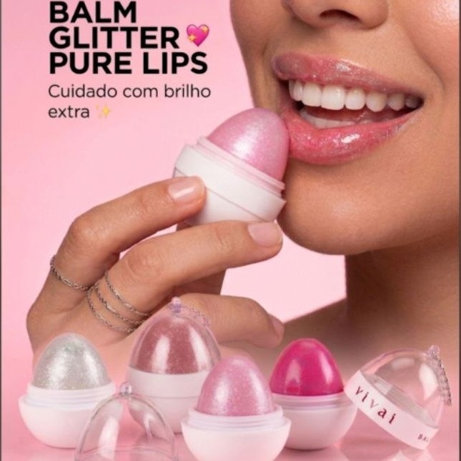 Lip Balm Glitter Vivai- Hidrata e Brilha