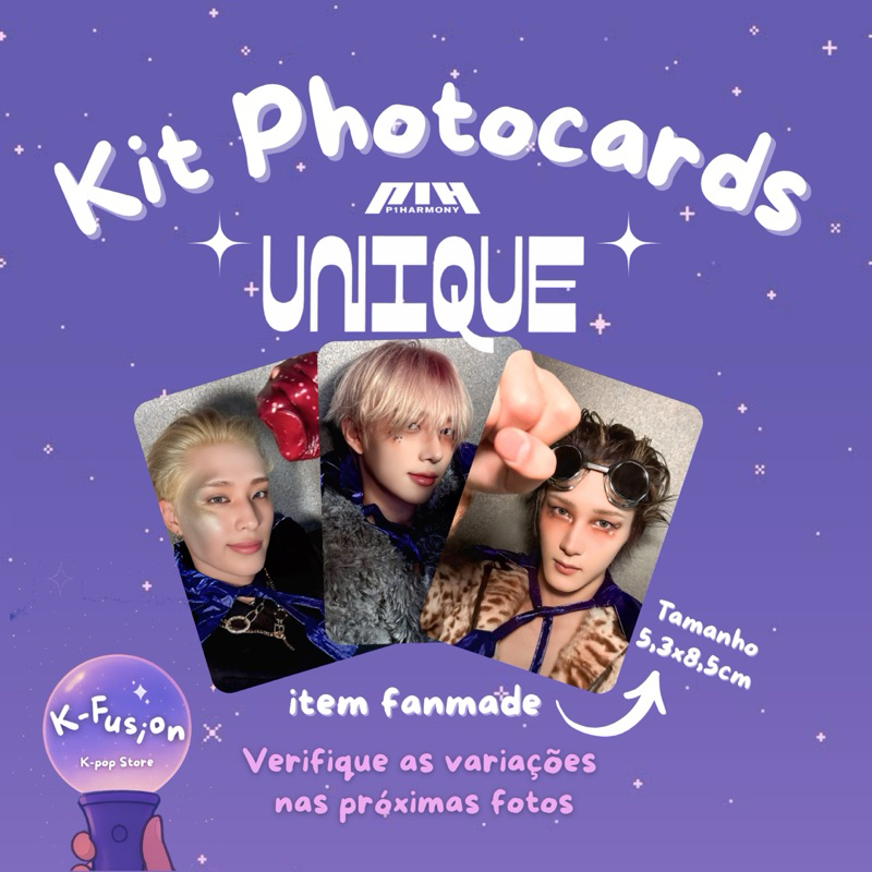 Kit 6 Photocards P1Harmony UNIQUE