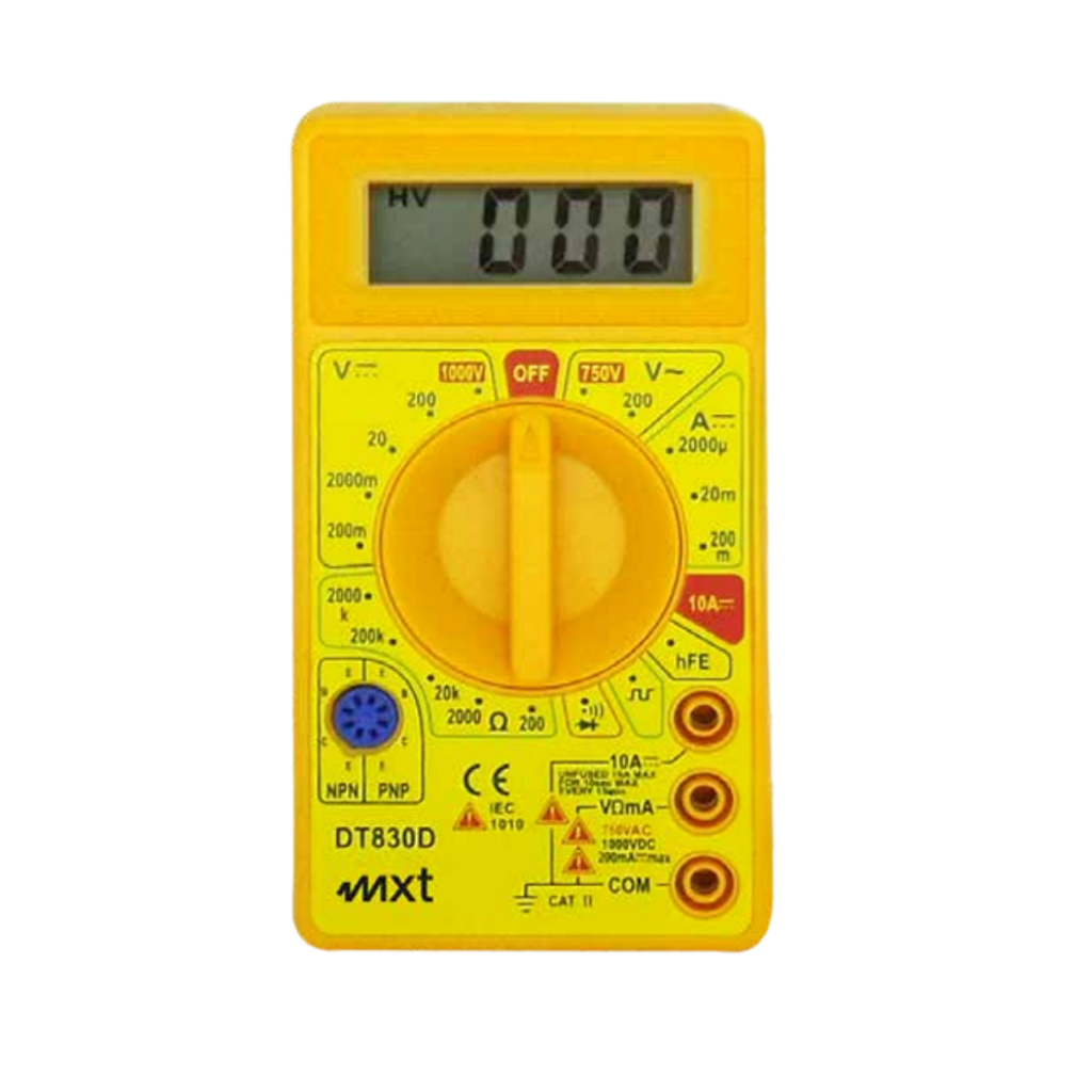 Multímetro Digital MXT DT830-B com Buzzer Teste de Transistor AC/DC Ohmímetro com Pontas de Prova e Bateria 9V
