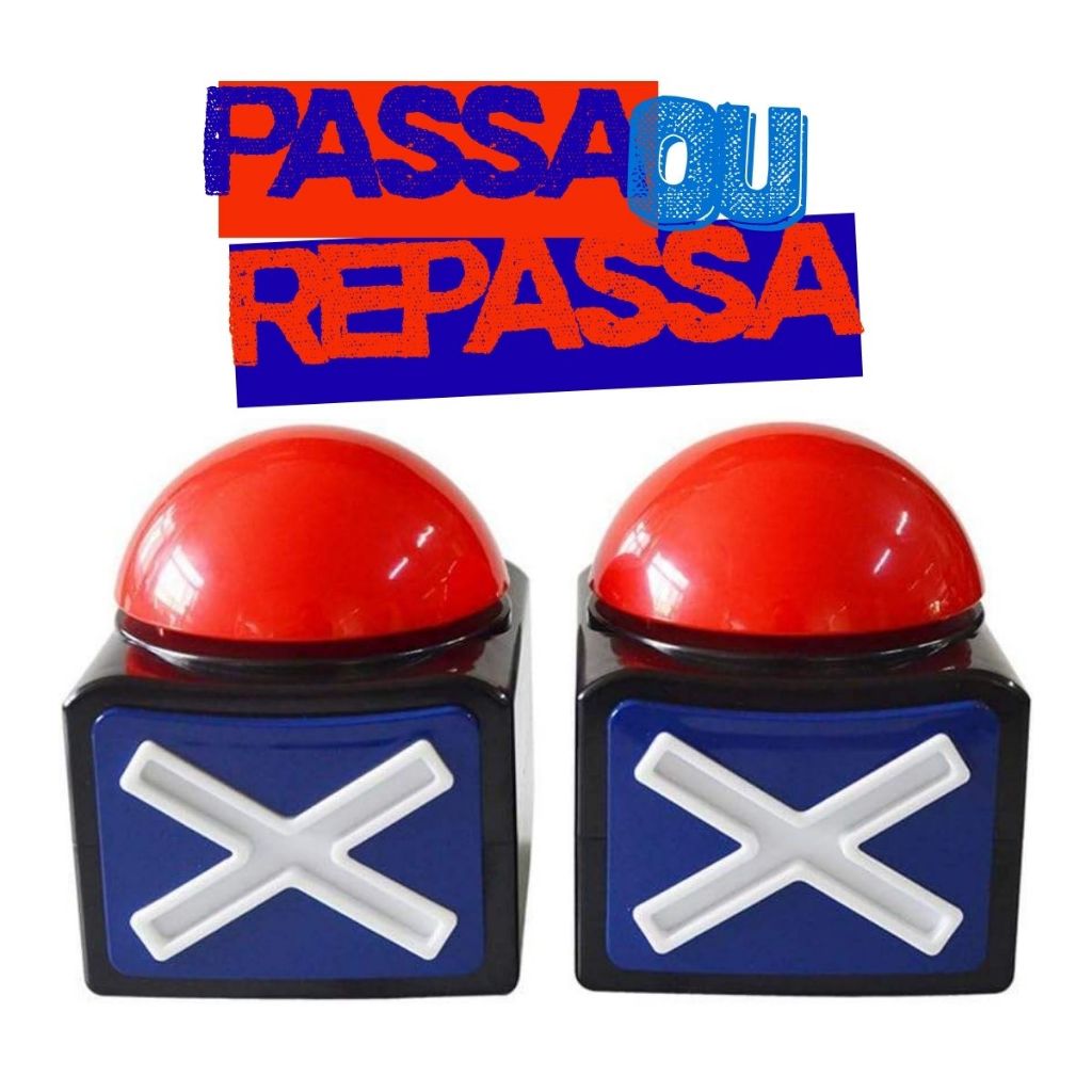 Kit 2 Buzzers  de Resposta Interativos c/ Luz & Som – Estilo Passa ou Repassa | Jogos Quiz Família