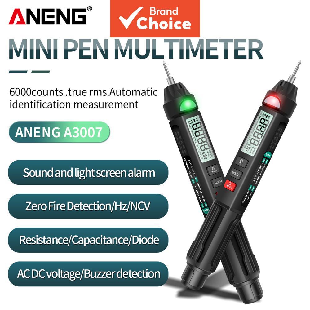 Uma Peça ANENG A3007 True RMS Caneta Multitester Som Luz Tela Alarme NCV Zero Detecção De Fogo Continuidade Buzzer Mediç