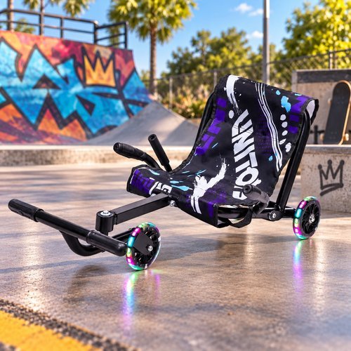 Carrinho Infantil Drift LED Preto Capacidade 60kg 12 Meses Unitoys