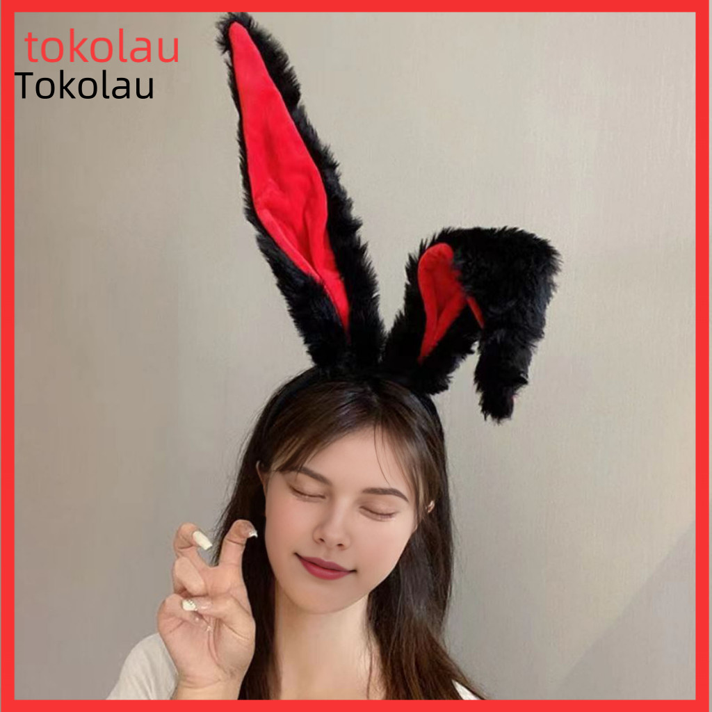Plush Bunny Ear Headband Cosplay White Ears Long Rabbit Hair Hoop Cute Halloween Party Accessory for Women Girls Kids