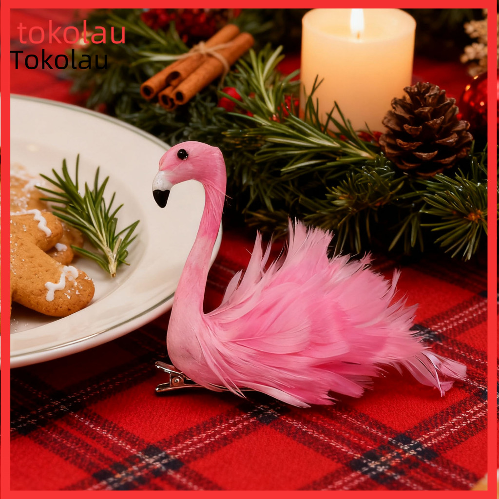 Pink Bird-shaped Hair Accessory Feather Clip Flamingo Soft Imitation Feathers Metal Pin Summer Beach Cute for Women