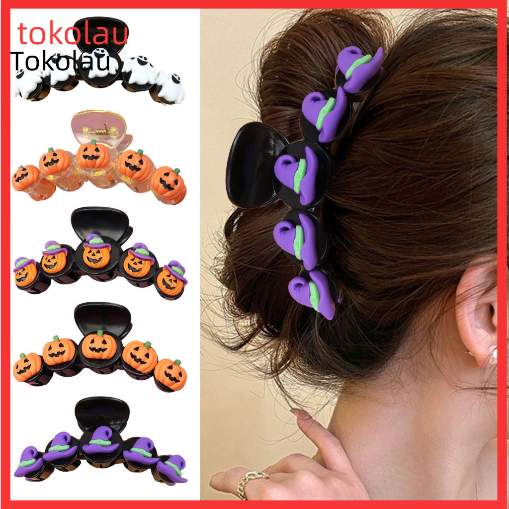 Holiday Hair Styling Clips Bat Castle Grippers Halloween Claw for Women Girls – Cute Witch Hat Pumpkin Ghost Designs N