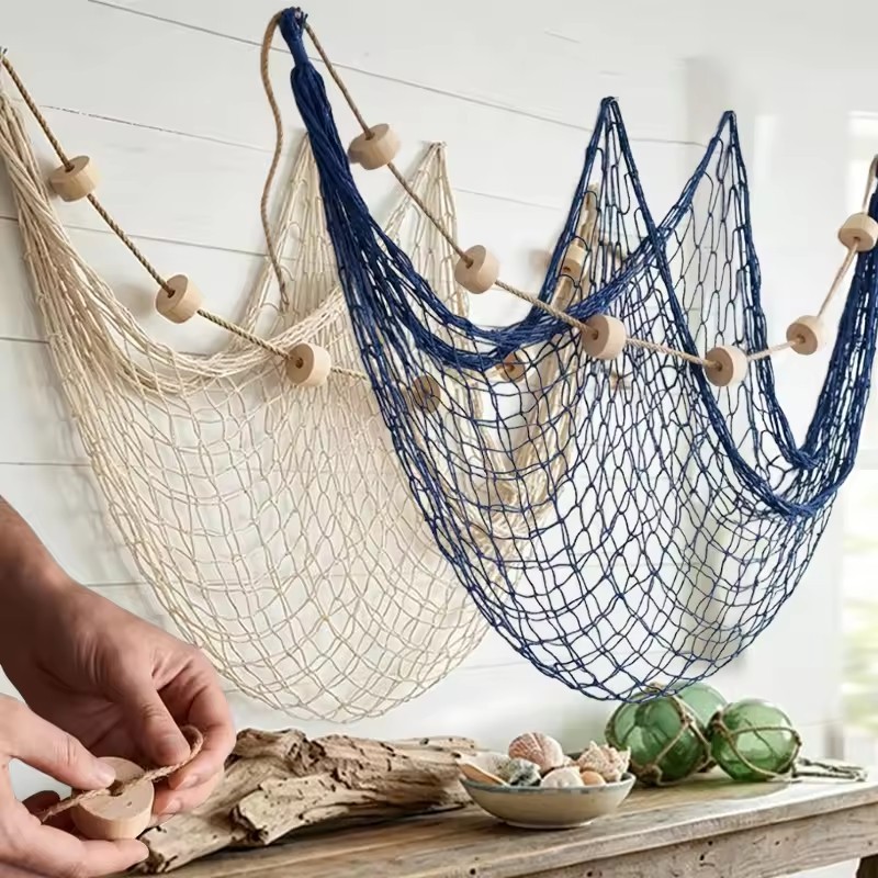 Decoração De Suspensão De Parede De Rede De Pesca-Casa De Quarto Adesivos De Mar Mediter-Para Exibição De Fotos-Ornament