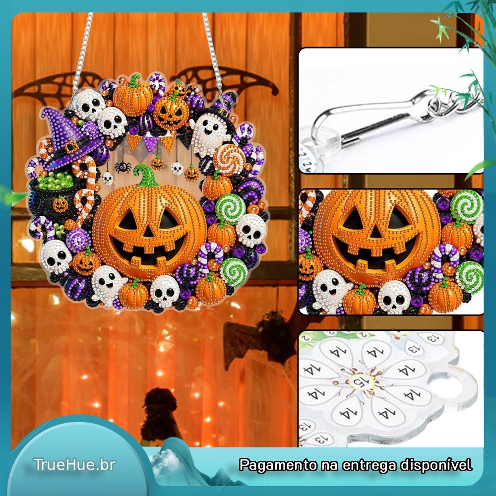 Kit De Ornamento De Cabide De Porta De Pintura De Diamantes Acrílicos DIY 5D Gem Art Ornament
