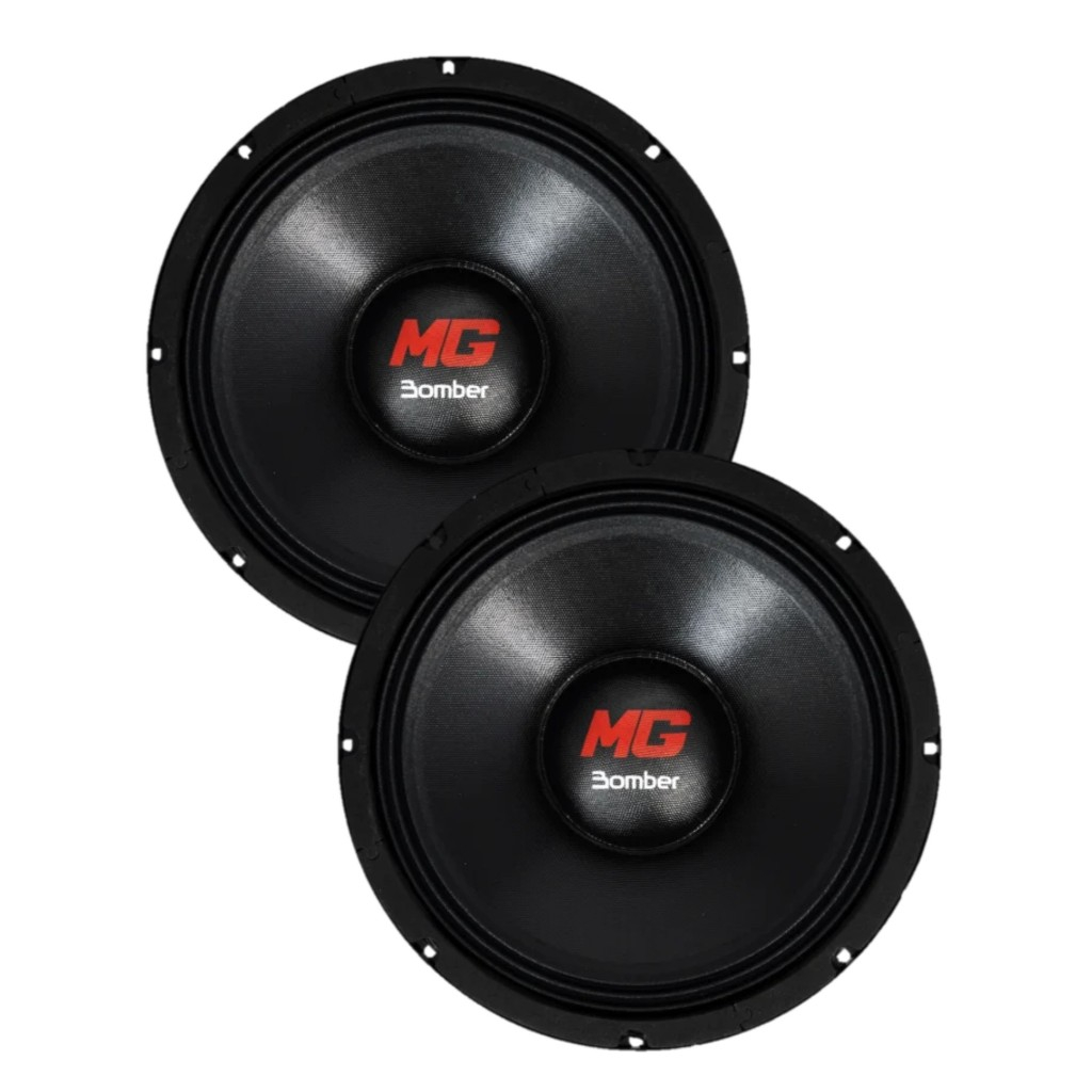 Kit 2 Alto Falante Medio Grave 10 Pol Woofer Bomber 1200 Wrms Cone Seco Copper Ring