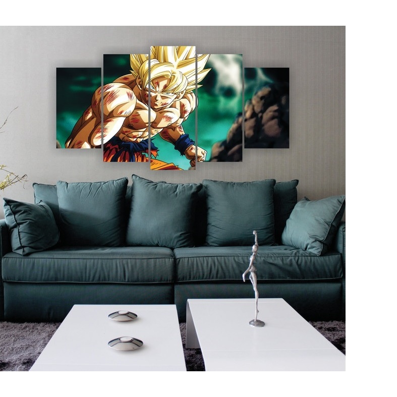Quadro Mosaico  5 Peças  Anime Dragon Ball