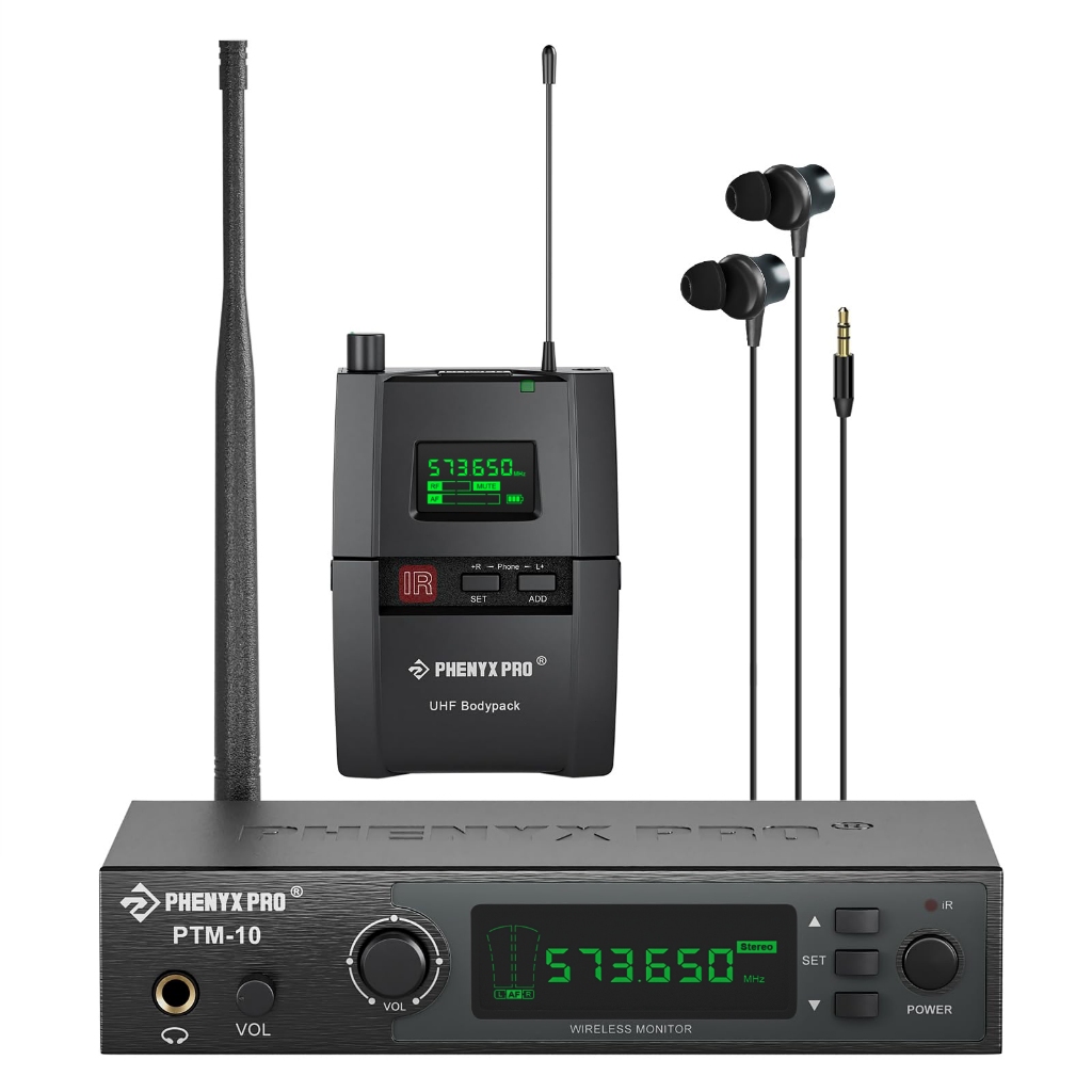 Phenyx Pro PTM-10 Sistema De Controle Sem Fio Estéreo In-ear Palco Retorno Corpo Receptor Sistema