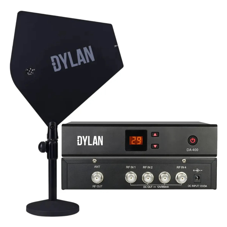 Distribuidor De Antenas Dylan Da-400 Para In-ear 4 Canais + Cor Preto