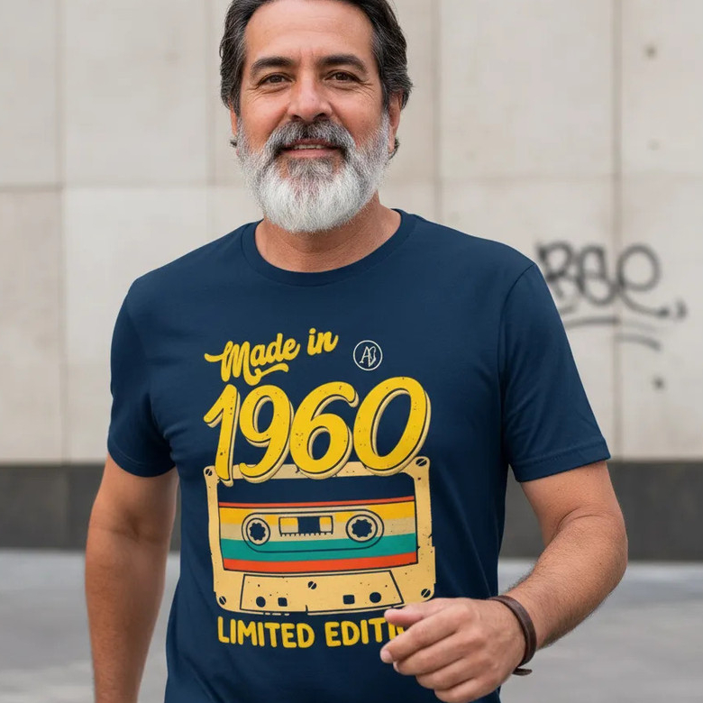 Camiseta Masculina Made In 1960 Limited Edition 66 Anos Aniversário 100% Algodão Premium
