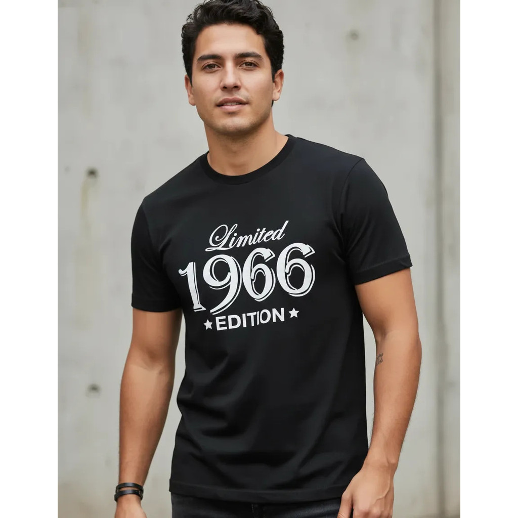 Camiseta Plus Size Limited Edition 1966 Vintage 60 Anos 100% Algodão Premium