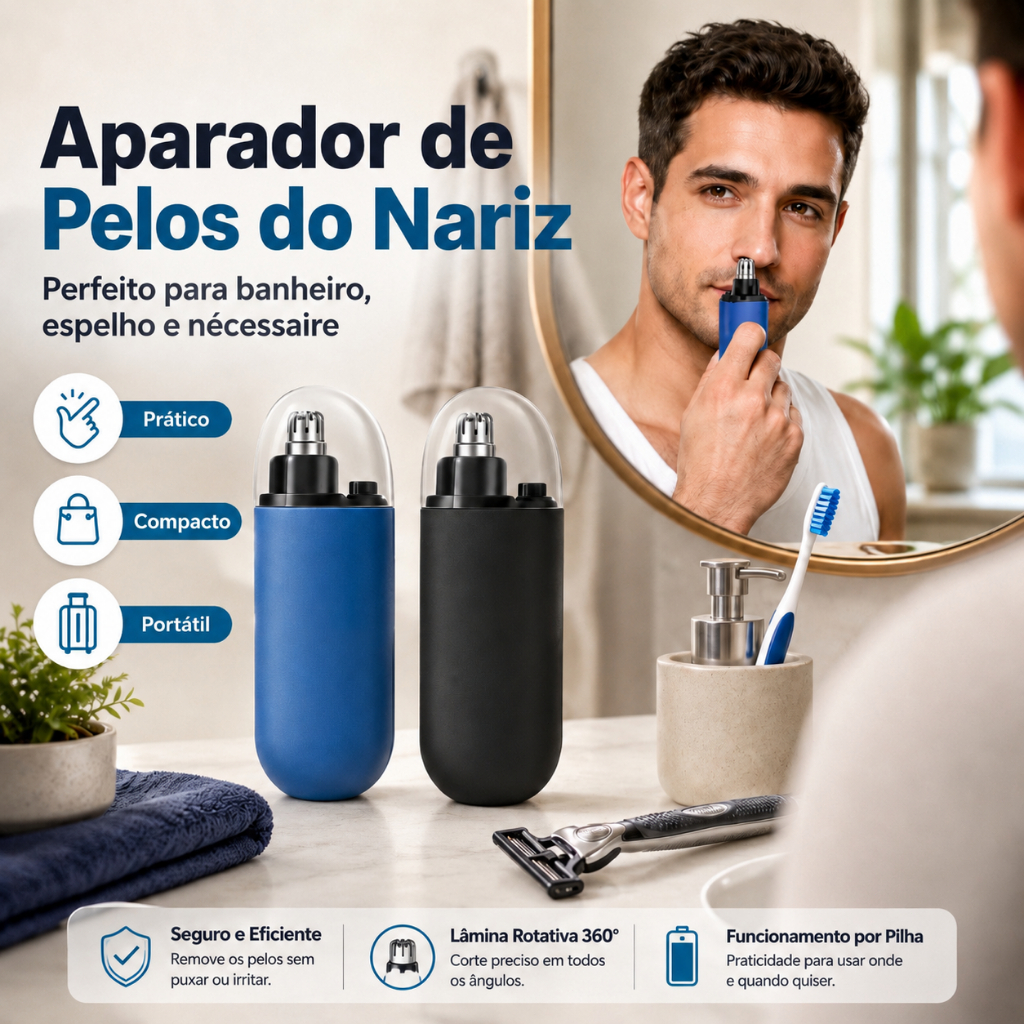3 in 1 Electric Rechargeable Portable Nose Ear Face Hair Trimmer Aparador de Pelos Nasais 7000RPM