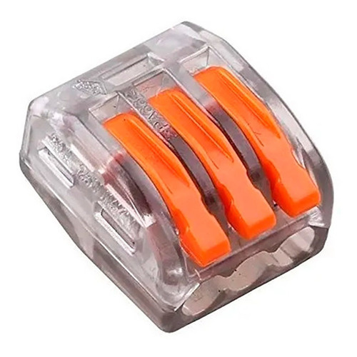 50 X Conector Elétrico Cristal Jack 3 Vias Tipo Wago 222-413