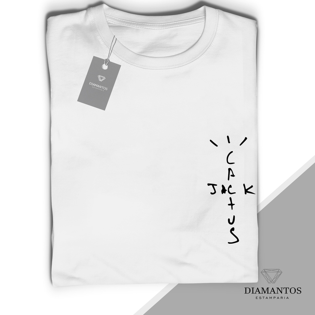 Camiseta Cactus Jack Records Rapper Travis Scott branca e preta