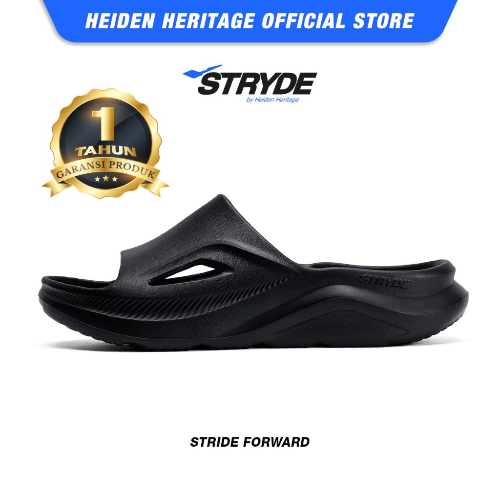 HEIDEN HERITAGE [HRTG]-Sandália De Recuperação STRYDE ULTRA CHARGE Preta | Slides Chinelos Sandálias Masculinas EVA Maci