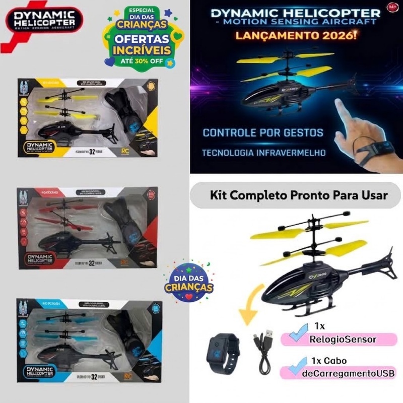 Presente Dia das CriançasUsb Rechargeable Helicopter With Wrist Remote Control Ideal For Kids Who Love Have Fun!