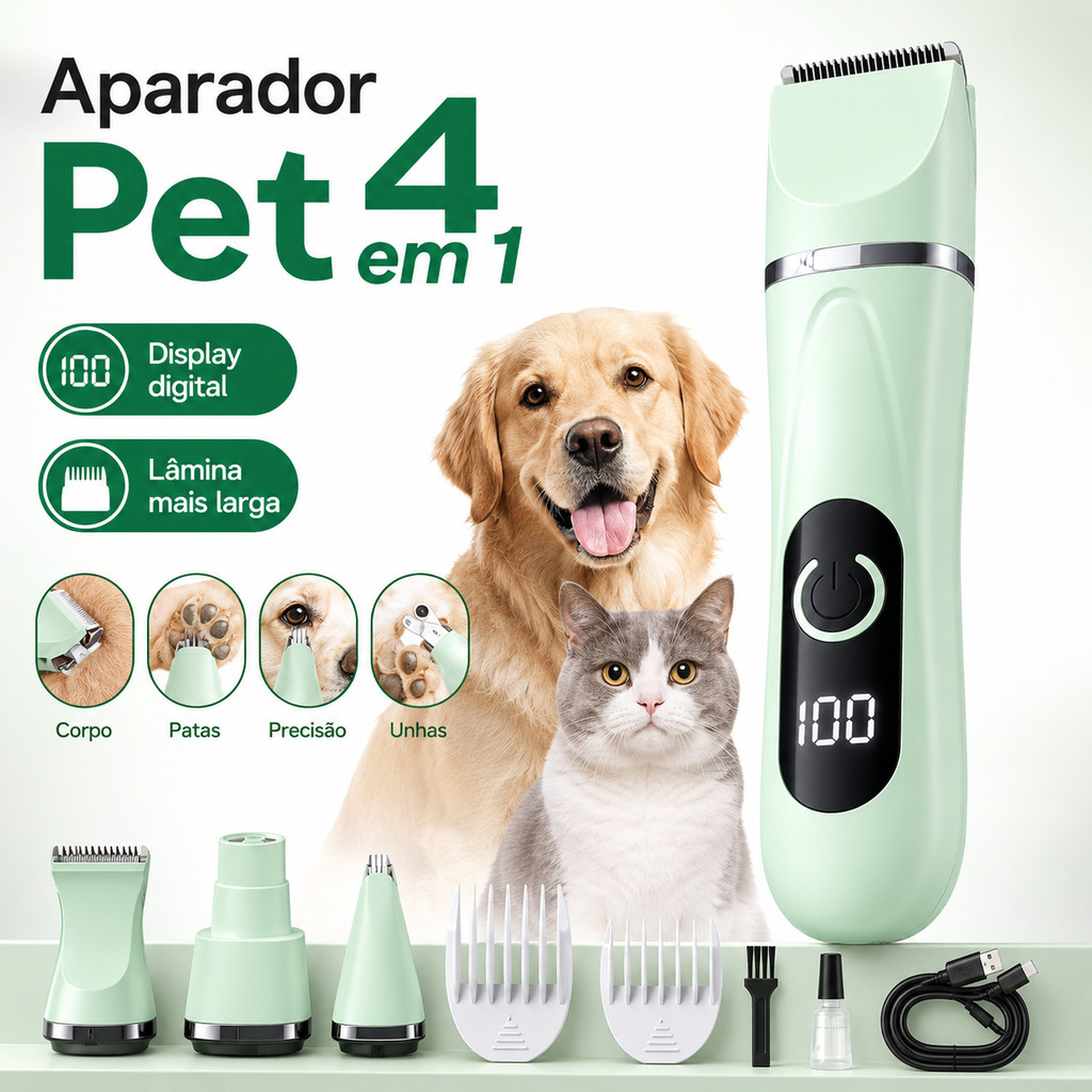 2 cores 4 in 1 Pet grooming trimmer Kit Rechargeable Pet grooming Machine Cat trimmer Noise Wire Kit